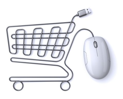 Shopping cart with a usb mouse